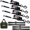 KJE Retractable Ratchet Straps, (4) 1" x 10' Tie Down