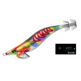 Yo-Zuri Squid Jig, Aori-Q, Search, Double Glow, No. 2.5, DLOV: 03, Marble Olive