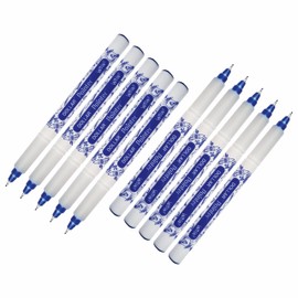 Fineliner Pens, BLUE, Ultra Fine Felt Point (0.3mm), Pack of 10, VAI-WOW Artist Fine Line Pens, Drawing Sketching Writing, iVAIDEX Black Ball Pen