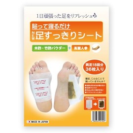 Just Paste and Sleep Refreshing Sheets, Tree Sap Sheet, Foot Sheet, 36 Sheets, Ginseng (1 Piece)