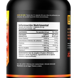 Vitamina C Jengibre de 120 Cápsulas. Ingredientes naturales. C Blend B Life.