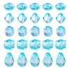 Boutigem 500Pcs Mixed Shape Transparent Acrylic Beads Faceted Round Cube