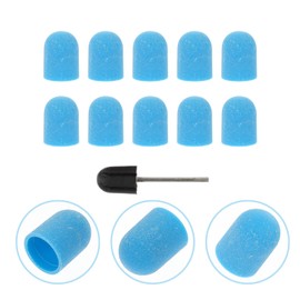 Baluue 10pcs Nail Sanding Caps with Professional Nail Grinding Replacement Sanding Caps for Manicure Easy to Use Includes Drum