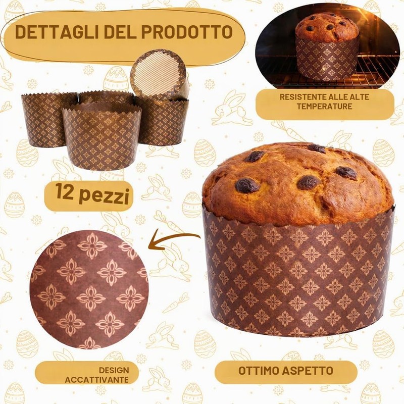 Paska Mold Kulich - Stampi per panettone in carta (12