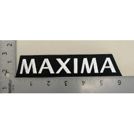 Maxima Embroidered Patch 1.25”x6” Silver On Black Nissan
