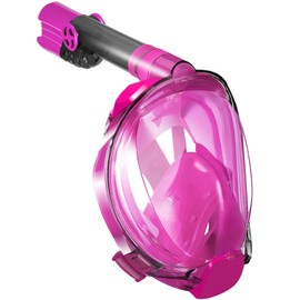 WSTOO Full Face Snorkel Mask,180 Degree Panoramic Anti-Fog Anti-Leak with Camera Mount Foldable Snorkel Mask