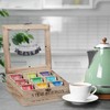 Relaxdays Tea Box, 9 Compartments, Wood, Tea Box with Viewing