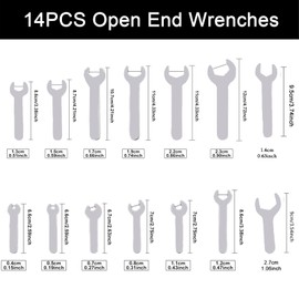 YnGia Thin Open End Wrench Set 14 Piece Single 1.5mm Super Thin Wrench Spanner Set Small Flat Wrench for Tight Spaces