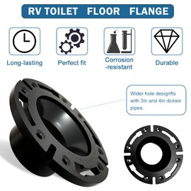 Zzyyldu 3" Socket Floor Flange and RV Toilet Seal，Compatible with Dometic 300 310 320 RV Toilets，Replacement RV Toilet Part 385345892 Flange, 385311658 Flush Ball Seal and 385311652 Base Seal Gasket