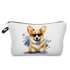 Livel lhood Cartoon Corgi Makeup Bag Cute Small Organizer Zipper Pouch Cartoon Corgi Cosmetic Bag Birthday Present for Dog Lovers Dog Mom Women Friends-4