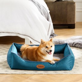 Tidore Orthopedic Dog Beds for Medium Large Dogs, Durable Egg Crate Foam Sofa Dog Bed wit Washable Removable Cover,Waterproof Lining and Nonskid Bottom,Pet Bed for Large Dogs (Peacock Blue, Medium)