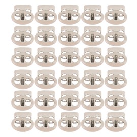 30PCS Metal Cord Locks End Spring Stop Toggle Stoppers Rustproof Lightweight Lanyard String Cord Toggles for Drawstring Clothing Shoelaces Backpack Lanyard Apricot
