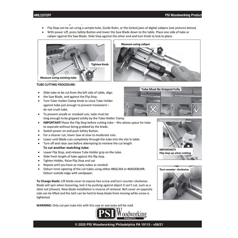 Penn State Industries MLCUTOFF Pen Tube Micro Cutoff Saw with