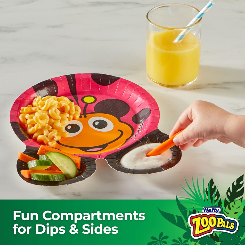 Hefty Zoo Pals Party Edition Paper Plates for Kids, Assorted