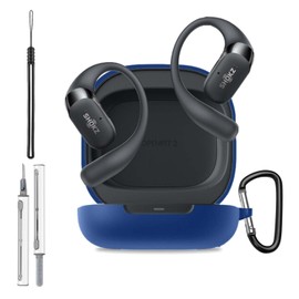 Case for SHOKZ OpenFit 2, Silicone Protective Cover for SHOKZ OpenFit 2,Full-Body Shockproof Cover with Scratch Protection, with Keychain & Lanyard and Cleaner Kit，Blue