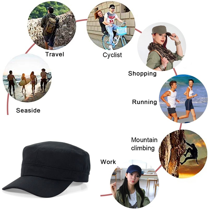 Men's Army Cap, Military Flat Cap, Cotton Army Cap, Cadet