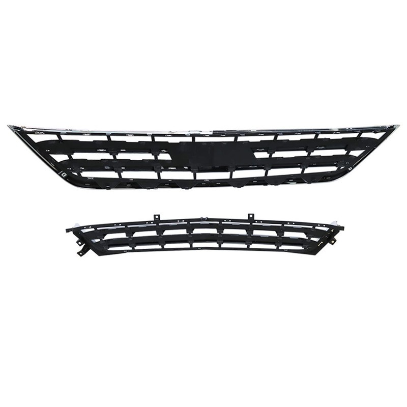 SEBLAFF Upper Lower Front Bumper Grilles Chrome Plastic Replacement for