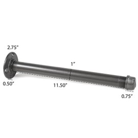 Rustic State Iron Pipe Floating Shelf Bracket 3/4 Inch Diameter - Industrial Rust Oil Free Decorative Wall Mounted Heavy Duty DIY Shelving Décor & Support - 12 Inch - Gray - Set of 4