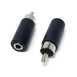 DRUT 2pcs. 3.5mm Mono Jack Socket to RCA Phono Socket Plug Audio Cable Lead Adapter (Black)