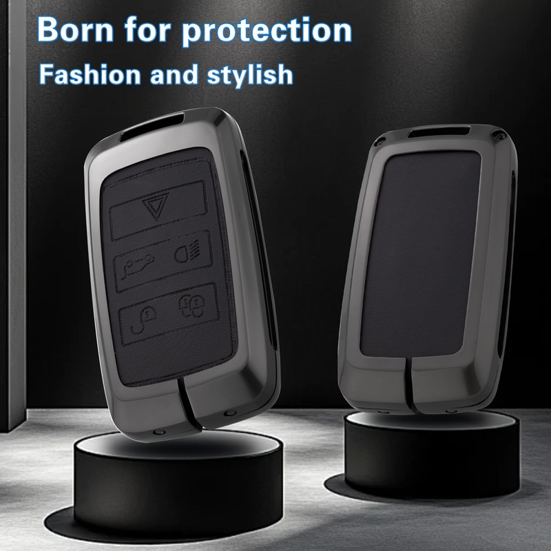 Qunzes Key Fob Cover with Heavy-duty Keychain for Rover Evoque