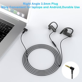 AIAUXAI Wired Over Ear Earbuds with Ear Hooks Mic for Laptops Chormebook