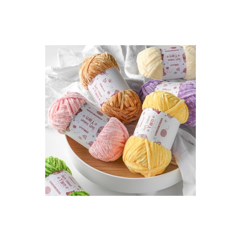 100g Fluffy Velvet Chenille Yarn for Crocheting and Knitting, 80m