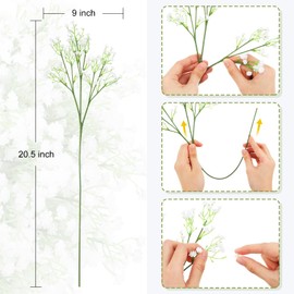 Janinka 50 Pcs Artificial Baby Breath Gypsophila Flowers Bouquets 20.5 Inch Faux Gypsophila Flowers DIY Floral Bouquets Real Touch Flowers for Arrangement Wreath Wedding Decor Home Party