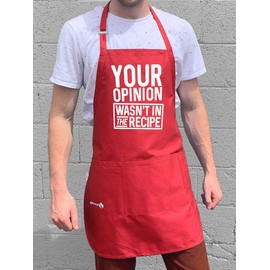 ApronMen, Your Opinion BBQ Grill Adjustable Apron for Men, Red, One Size