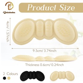 Dalababa 4 Paar Fersenpolster Schuhe, Anti-Rutsch Fersenkissen, Fersenschoner für zu Große Oder Lockere Schuhe, Selbstklebende Fersenpolster für Frauen Männer(6 MM)