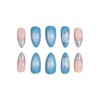 SINHOT Almond Press on Nails Medium - Blue Ombre Fake