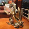 HEINBOW Steampunk Dragon Wine Bottle Wine Holder Statue with Two
