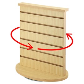 AMKO WD2CT Slatwall Merchandiser, Rotating Countertop Display – Spinning Rack with Maple Finish. Retail Store Fixtures and Equipment