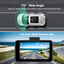 Range Tour Car Dash Cam Front, FHD 1080P Car Camera 170° Wide Angle WDR In Vehicle Dashboard Camera 3.0" Display Driving Recorder Car Video Camera Loop Recording, Night Vision, Motion Detection