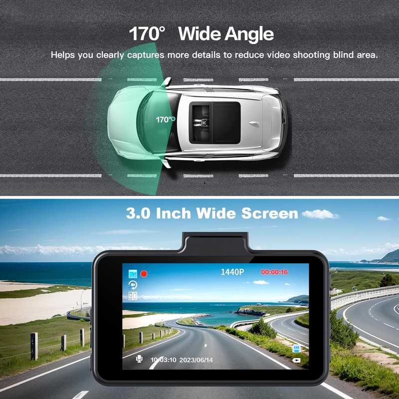 Range Tour Car Dash Cam Front, FHD 1080P Car Camera