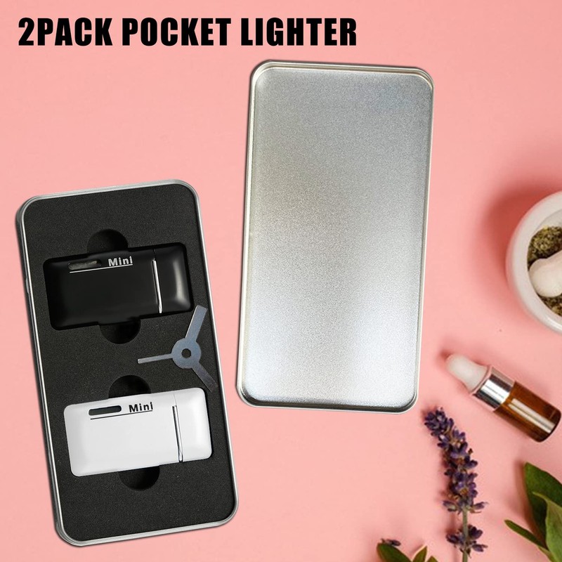 Cponmist 2 Pack Mini Butane Lighter, Double Jet Torch Lighter