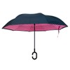 Parquet Pink Polka Dot Double Layer Inverted Umbrellas - C