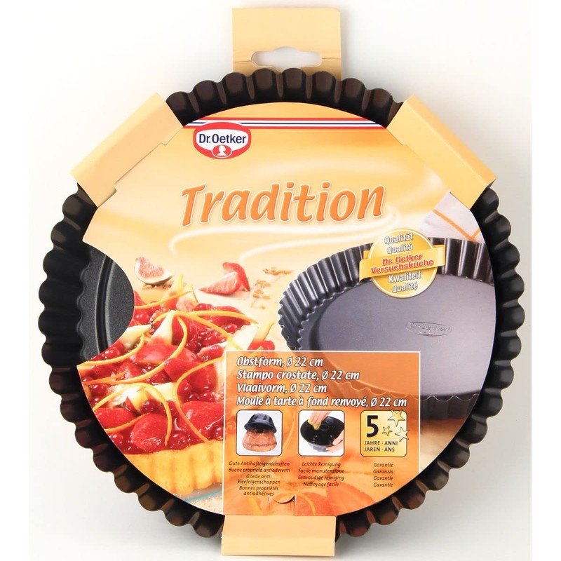 Dr. Oetker Obstkuchenform Ø 22 cm, klassische Backform für köstlichen