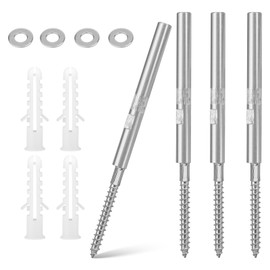 Pack of 4 Invisible Shelf Brackets, Diameter 10 x 100 mm, Concealed Shelf Holder, Floating Shelf Support with Washers and Pins, Floating Shelf Bracket, Suitable for Living Room, Kitchen, Bedroom