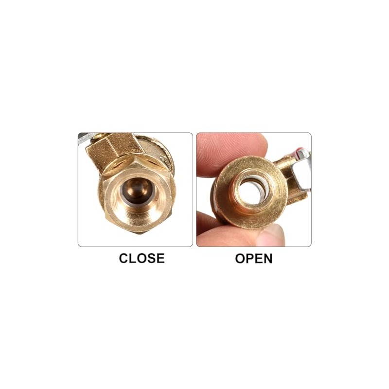 sourcing map Brass Air Ball Valve Shut-Off Switch 1/8 Inch