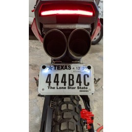 Beetelo Lighted License Plate Bracket for TOCE Exhaust on Honda Grom & Kawasaki Z125 Pro