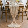 Usinynia 2 Packs Chiffon Table Runner Boho Cheesecloth Gauze Table