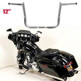 Unbranded Chrome 12inch Meathook Bars Handlebar For Harley Electra Street Glide 1986+