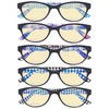 Eyekepper 5 Pack Computer Reading Glasses Cat Eye Blue Light