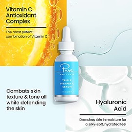Triple Vitamina C Suero - Antienvejecimiento Antioxidante Iluminador Grado Clínico Cuidado de la Piel Limpia