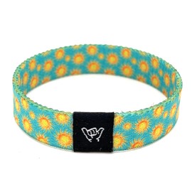 Hang Loose Bands - Coastal Surfer Beach Bracelet for Men, Women & Teens - Comfy Summer - Boho Reversible Wristband- Rise N Shine| Extra Small: 5.5" Length (for Petites & Kids)