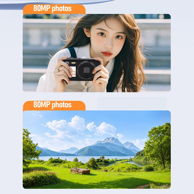 Dpofirs 5K Digital Camera for Photography, 80MP WiFi Vlogging Camera,