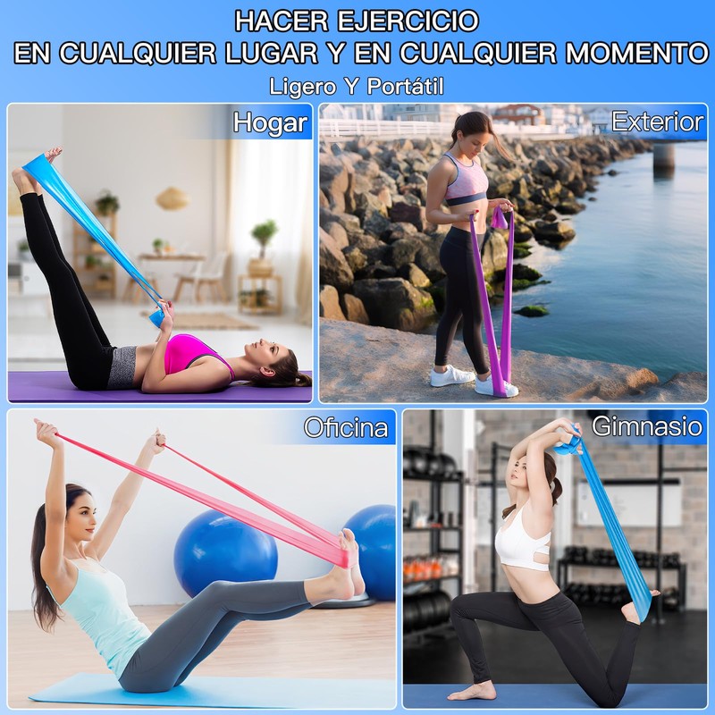 Jasinber Bandas Elásticas, 3 Unidades Bandas de Resistencia para Yoga，Pilates,