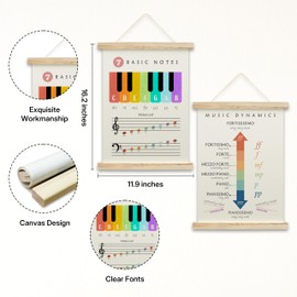OZTEMETY Music Dynamics Poster Hanger Frame, Educational Chart For Kids For Wall, Toddler Learning Posters, Toddlers Kids Classroom Playroom Decor, Set Of 2 -B11
