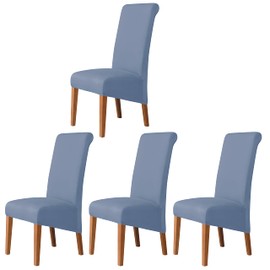 iEventStar Oversized Extra Large Size Chair Cover High Back Chair Covers Chair Protectors Seat Slipcovers for for All Seasons (Dusty Blue High Back, 4)