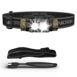 NICRON Headlamp Rechargeable, High Bright 1500 lumens 180° Rotating Aluminum LED Head Lamp with 3 Light Sources 10 Modes Waterproof Head Flashlight H25 for Camping Hunting Running Fishing Biking